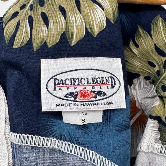 Vintage Pacific Legend Hawaiian Dress Womens Small Blue Cotton Hibiscus NEW - Picture 7 of 8